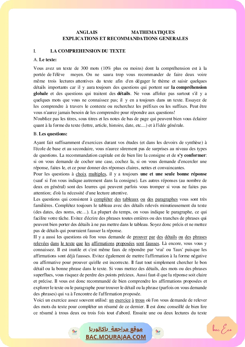 Corrigé principale anglais Bac 2017 – Section eco